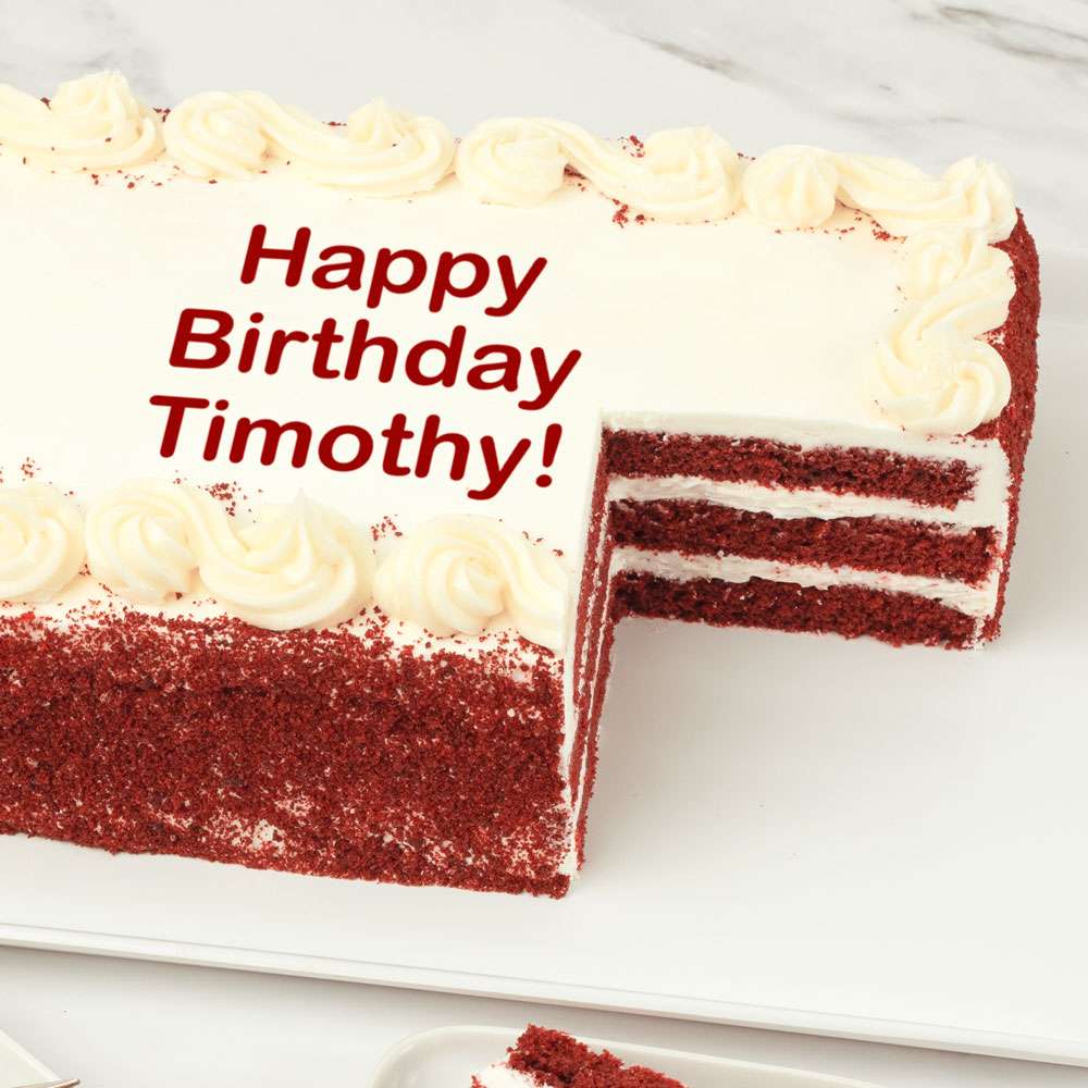 Image of Personalized Red Velvet Sheet Cake