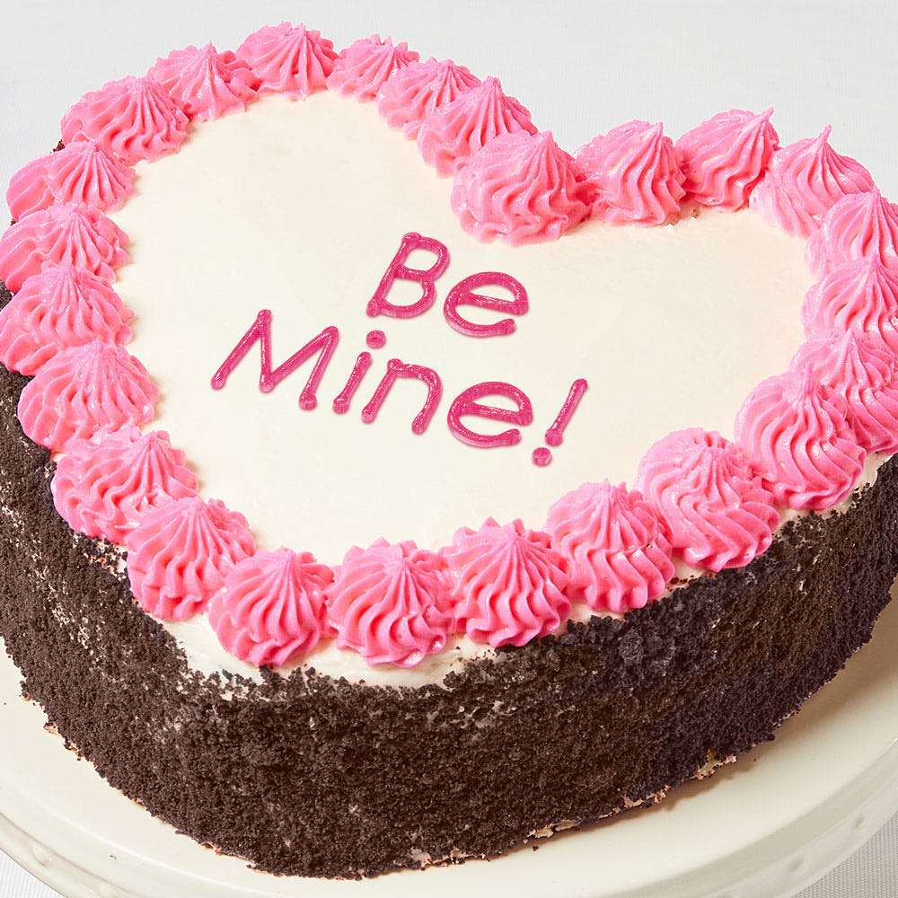 Image of Be Mine! Heart-Shaped Chocolate Cake