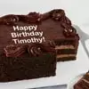 Zoomed in Image of Personalized Chocolate Sheet Cake