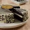 Zoomed in Image of Black and White Mousse Cake