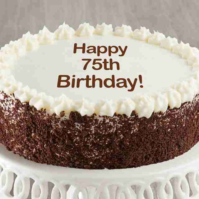 Image of Happy 75th Birthday Chocolate and Vanilla Cake