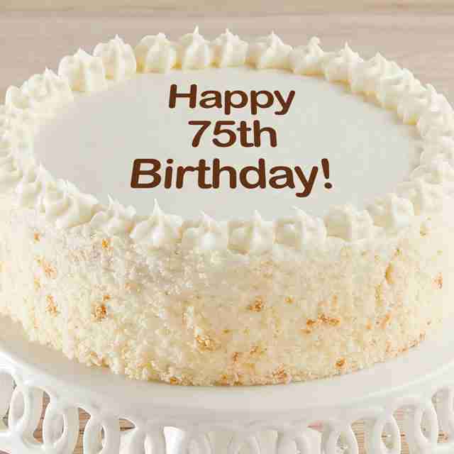 Image of Happy 75th Birthday Vanilla Cake