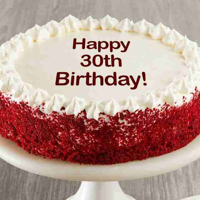 Image of Happy 30th Birthday Red Velvet Cake