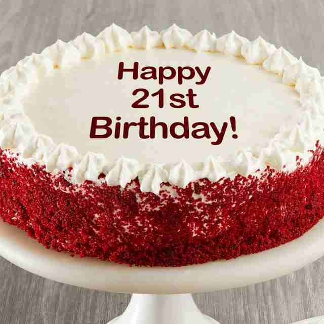 Image of Happy 21st Birthday Red Velvet Cake