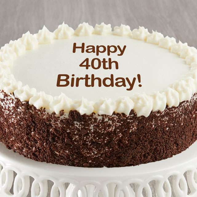 Image of Happy 40th Birthday Chocolate and Vanilla Cake