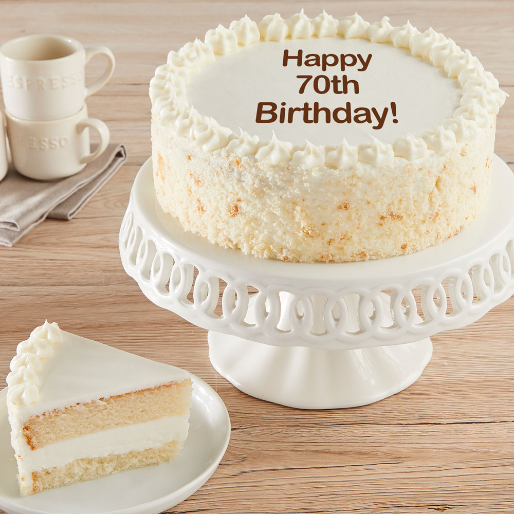  Happy 70th Birthday Vanilla Cake