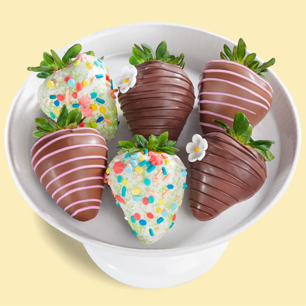  6PC Sweet Bloom Chocolate Covered Strawberries