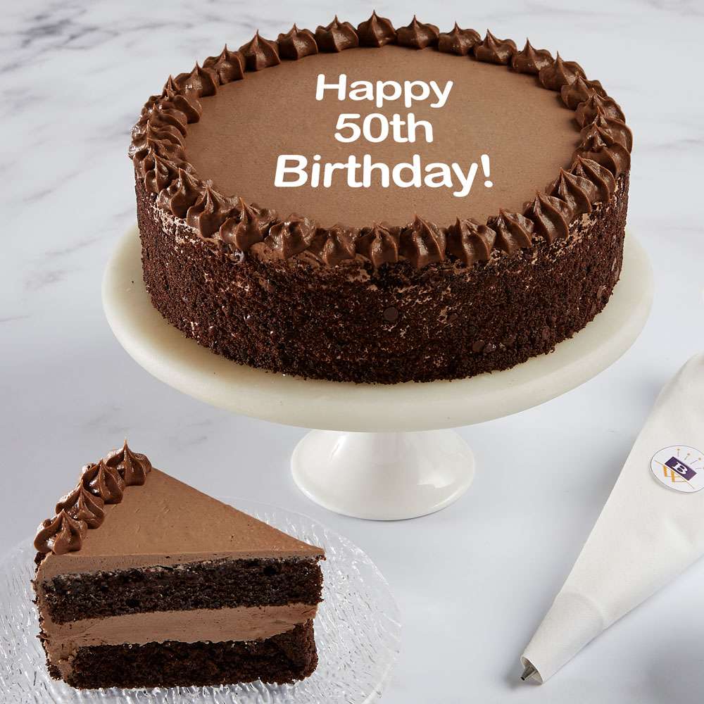 Image of Happy 50th Birthday Double Chocolate Cake