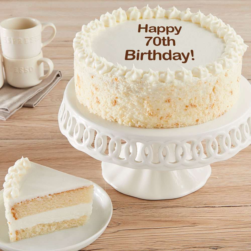 Image of Happy 70th Birthday Vanilla Cake