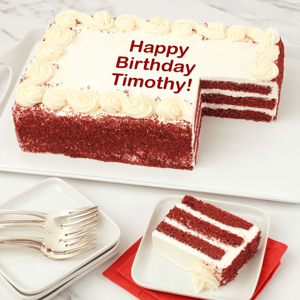 Image of Personalized Red Velvet Sheet Cake