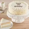 Wide View Image Happy 75th Birthday Vanilla Cake