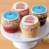 Wide View Image JUMBO Birthday Cupcakes