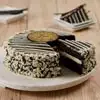 Wide View Image Black and White Mousse Cake